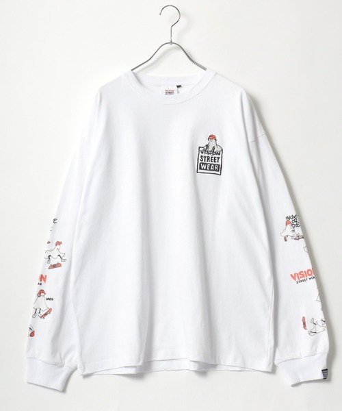 VISION STREET WEAR(ヴィジョンストリートウェア)の「VISION STREET WEAR/ヴィジョンストリートウエア ハート ゴースト レーシング 袖/バックプリント ワンポイントロゴ刺繍 オーバーサイズ ロンT 長袖 レディース メンズ(Tシャツ/カットソー・レディース・ホワイト/ブラック系その他2/ブラック系その他/ホワイト系その他2/ホワイト系その他/ブラック/グレー系その他・LL/M/L)」の15枚目の写真