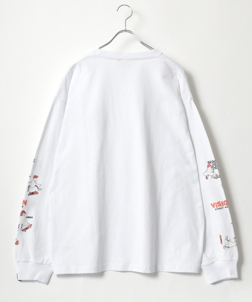 VISION STREET WEAR(ヴィジョンストリートウェア)の「VISION STREET WEAR/ヴィジョンストリートウエア ハート ゴースト レーシング 袖/バックプリント ワンポイントロゴ刺繍 オーバーサイズ ロンT 長袖 レディース メンズ(Tシャツ/カットソー・レディース・ホワイト/ブラック系その他2/ブラック系その他/ホワイト系その他2/ホワイト系その他/ブラック/グレー系その他・LL/M/L)」の16枚目の写真
