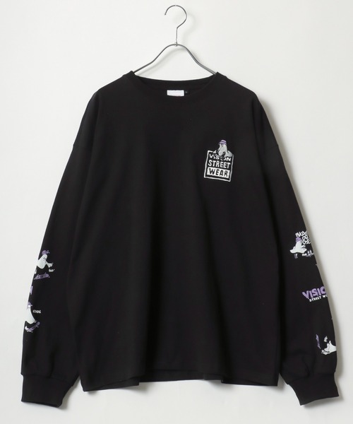 VISION STREET WEAR(ヴィジョンストリートウェア)の「VISION STREET WEAR/ヴィジョンストリートウエア ハート ゴースト レーシング 袖/バックプリント ワンポイントロゴ刺繍 オーバーサイズ ロンT 長袖 レディース メンズ(Tシャツ/カットソー・レディース・ホワイト/ブラック系その他2/ブラック系その他/ホワイト系その他2/ホワイト系その他/ブラック/グレー系その他・LL/M/L)」の17枚目の写真
