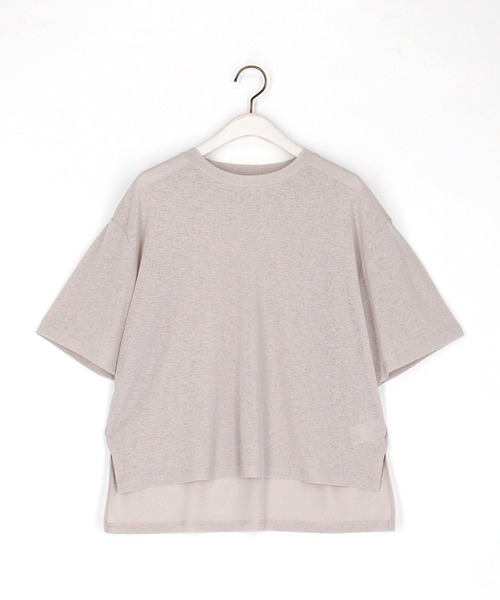 NICOLE white（ニコルホワイト）の「シアースラブ5分袖TEE（Tシャツ/カットソー・レディース・ブラック/グレー/チャコール/イエロー・FREE）」の5枚目の写真