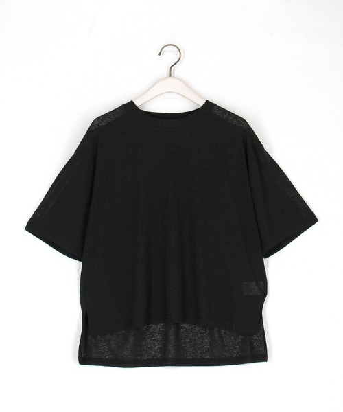 NICOLE white（ニコルホワイト）の「シアースラブ5分袖TEE（Tシャツ/カットソー・レディース・ブラック/グレー/チャコール/イエロー・FREE）」の8枚目の写真