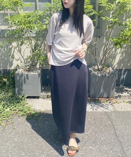 NICOLE white（ニコルホワイト）の「シアースラブ5分袖TEE（Tシャツ/カットソー・レディース・ブラック/グレー/チャコール/イエロー・FREE）」の18枚目の写真