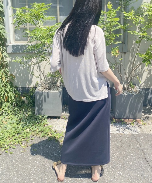 NICOLE white（ニコルホワイト）の「シアースラブ5分袖TEE（Tシャツ/カットソー・レディース・ブラック/グレー/チャコール/イエロー・FREE）」の19枚目の写真