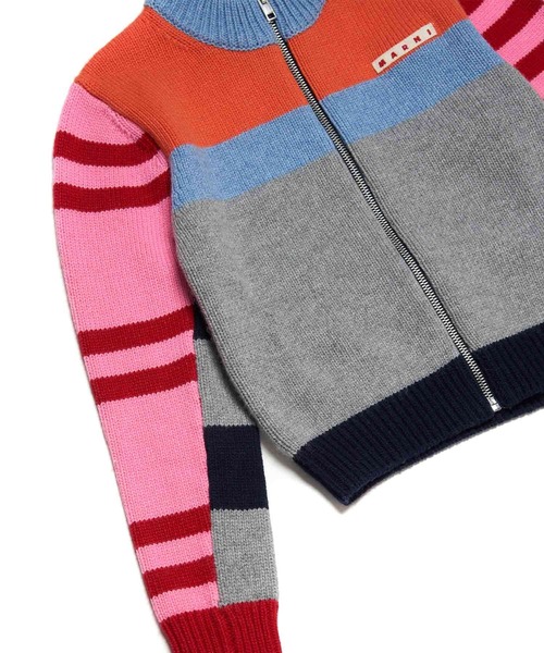 MARNI（マルニ）の「MARNI(マルニ)Kids & Junior カシミアブレンドワンポイントブランドロゴジップアップニット（カーディガン/ボレロ・キッズ・オレンジ・6Y/8Y/10Y/12Y/14Y/4Y）」の4枚目の写真