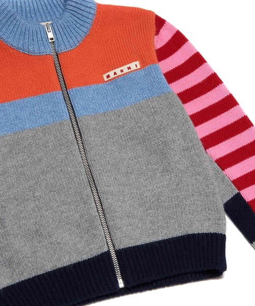 MARNI（マルニ）の「MARNI(マルニ)Kids & Junior カシミアブレンドワンポイントブランドロゴジップアップニット（カーディガン/ボレロ・キッズ・オレンジ・6Y/8Y/10Y/12Y/14Y/4Y）」の3枚目の写真