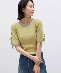 LAKOLE | 袖リボンニットプルオーバー5分袖 / 143182(ニット/セーター)