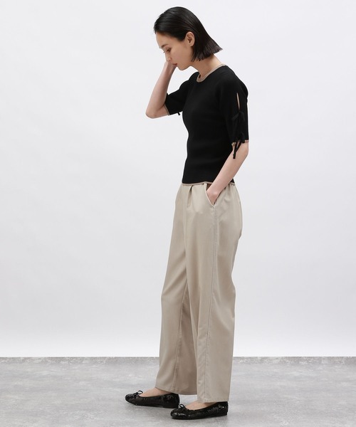 LAKOLE（ラコレ）の「袖リボンニットプルオーバー5分袖 / 143182（ニット/セーター・レディース・イエロー/ブラック×ホワイト/オフホワイト/ブラック・FREE）」の11枚目の写真