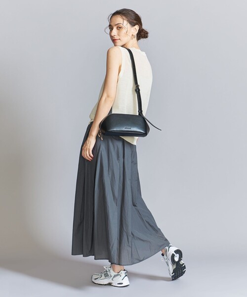 BEAUTY&YOUTH UNITED ARROWS（ビューティーアンドユースユナイテッドアローズ）の「【WEB限定】ナイロンコットン タックギャザースカート -ウォッシャブル-（スカート・レディース・ダークグレー/ライトグレー/ブラック・FREE）」の6枚目の写真