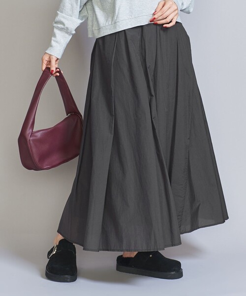 BEAUTY&YOUTH UNITED ARROWS（ビューティーアンドユースユナイテッドアローズ）の「【WEB限定】ナイロンコットン タックギャザースカート -ウォッシャブル-（スカート・レディース・ダークグレー/ライトグレー/ブラック・FREE）」の8枚目の写真