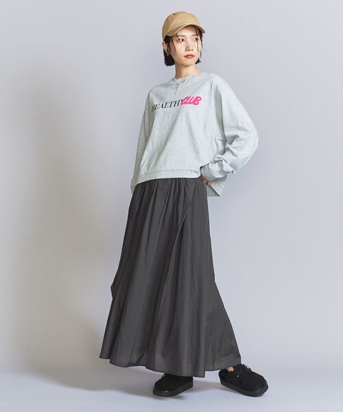 BEAUTY&YOUTH UNITED ARROWS（ビューティーアンドユースユナイテッドアローズ）の「【WEB限定】ナイロンコットン タックギャザースカート -ウォッシャブル-（スカート・レディース・ダークグレー/ライトグレー/ブラック・FREE）」の9枚目の写真
