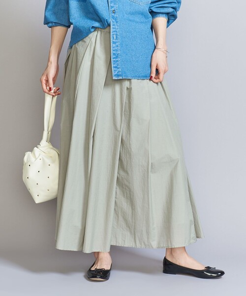 BEAUTY&YOUTH UNITED ARROWS（ビューティーアンドユースユナイテッドアローズ）の「【WEB限定】ナイロンコットン タックギャザースカート -ウォッシャブル-（スカート・レディース・ダークグレー/ライトグレー/ブラック・FREE）」の10枚目の写真