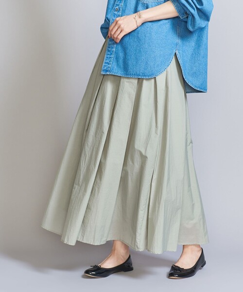 BEAUTY&YOUTH UNITED ARROWS（ビューティーアンドユースユナイテッドアローズ）の「【WEB限定】ナイロンコットン タックギャザースカート -ウォッシャブル-（スカート・レディース・ダークグレー/ライトグレー/ブラック・FREE）」の11枚目の写真
