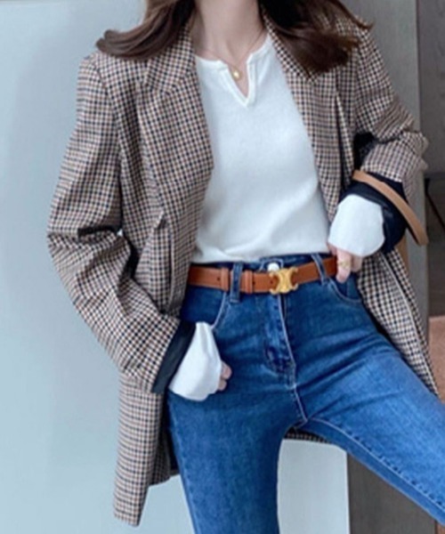 ABITOKYO(アビトーキョー)の「キーネック長袖もちもちニットトップス(ニット/セーター・レディース・オレンジ/アイボリー/ブルーグレー/ホワイト/ブラック/ベージュ・FREE)」の15枚目の写真