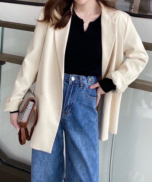 ABITOKYO(アビトーキョー)の「キーネック長袖もちもちニットトップス(ニット/セーター・レディース・オレンジ/アイボリー/ブルーグレー/ホワイト/ブラック/ベージュ・FREE)」の17枚目の写真
