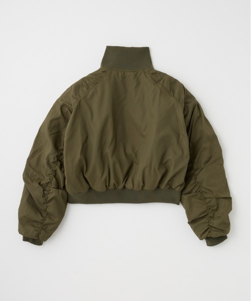 AZUL by moussy（アズールバイマウジー）の「サムホールショートMA-1（MA-1・レディース・カーキ/ブラック/アイボリー・FREE）」の8枚目の写真