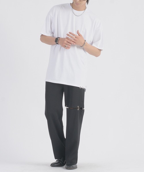 REGIEVO(レジエボ)の「REGIEVO スソピアス付き半袖Tシャツ(Tシャツ/カットソー・メンズ・オフホワイト/ブラック・LARGE/MEDIUM)」の17枚目の写真