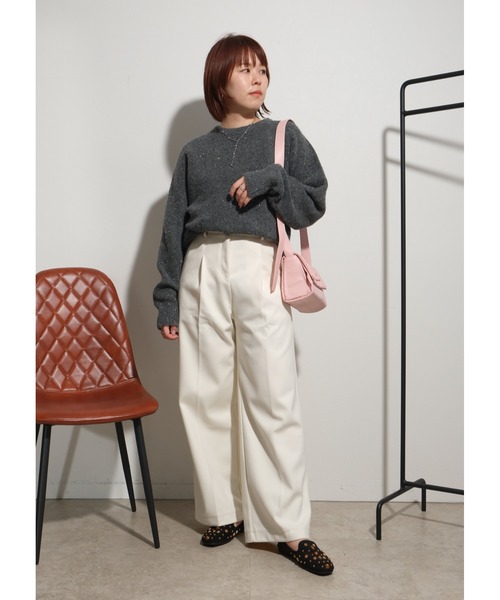 palm RICHE(ポームリシュ)の「スパンコールラメニット(ニット/セーター・レディース・ネイビー/チャコール/ブラック・M)」の14枚目の写真