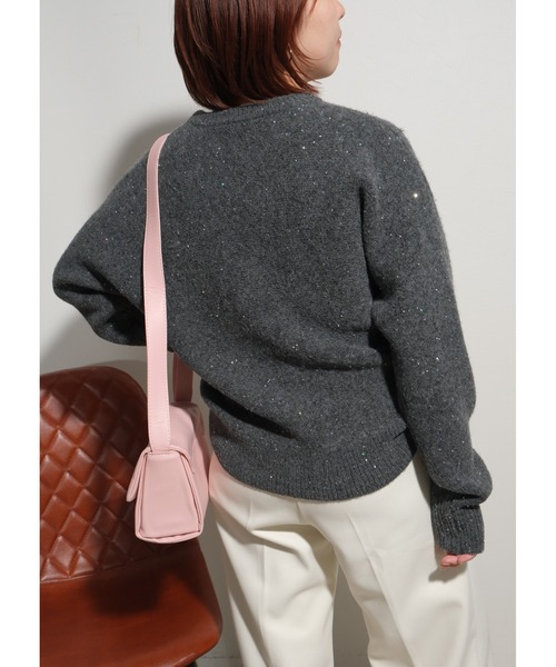 palm RICHE(ポームリシュ)の「スパンコールラメニット(ニット/セーター・レディース・ネイビー/チャコール/ブラック・M)」の19枚目の写真