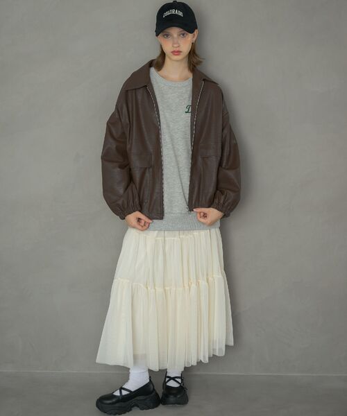 RETRO GIRL（レトロガール）の「【新色追加】ティアードチュールスカート（スカート・レディース・ブラウン/ブラック/ナチュラル/ブラウン系その他/カモフラージュ・FREE）」の8枚目の写真