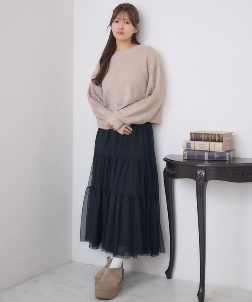 RETRO GIRL（レトロガール）の「【新色追加】ティアードチュールスカート（スカート・レディース・ブラウン/ブラック/ナチュラル/ブラウン系その他/カモフラージュ・FREE）」の15枚目の写真