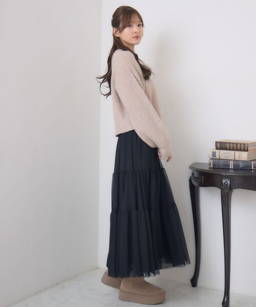 RETRO GIRL（レトロガール）の「【新色追加】ティアードチュールスカート（スカート・レディース・ブラウン/ブラック/ナチュラル/ブラウン系その他/カモフラージュ・FREE）」の16枚目の写真