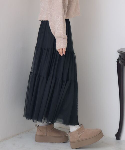 RETRO GIRL（レトロガール）の「【新色追加】ティアードチュールスカート（スカート・レディース・ブラウン/ブラック/ナチュラル/ブラウン系その他/カモフラージュ・FREE）」の20枚目の写真