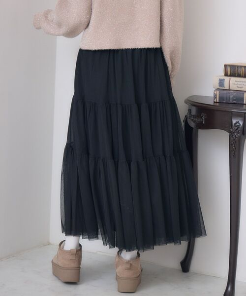 RETRO GIRL（レトロガール）の「【新色追加】ティアードチュールスカート（スカート・レディース・ブラウン/ブラック/ナチュラル/ブラウン系その他/カモフラージュ・FREE）」の22枚目の写真