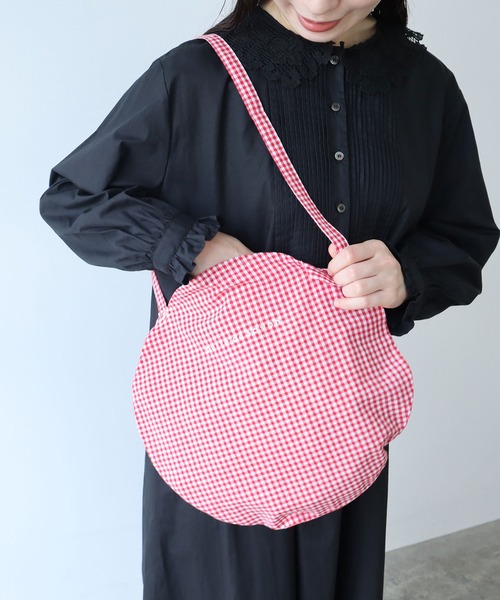 bulle de savon(ビュルデサボン)の「△ロゴ まるバッグ(ショルダーバッグ・レディース・キナリ/その他1/その他2/レッド・FREE)」の12枚目の写真