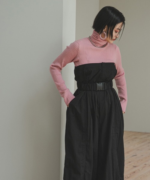 bohmal(ボマール)の「2WAYワイドサロペット(サロペット/オーバーオール・レディース・ブラック/ベージュ・FREE)」の16枚目の写真