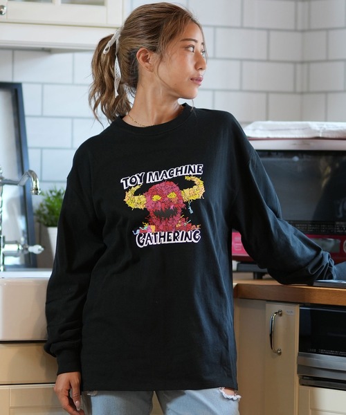 TOY MACHINE(トイ マシーン)の「【ムラサキスポーツ限定】TOY MACHINE/トイマシーン ロンT ビックシルエット MTMFELT16(Tシャツ/カットソー・レディース・ブラック/ホワイト・M/L)」の8枚目の写真