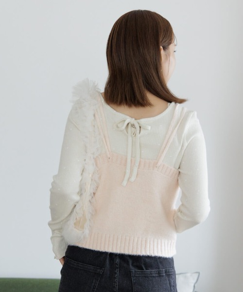 flower（フラワー）の「ハートリブトップ3（Tシャツ/カットソー・レディース・ピンク/グレー/アイボリー・FREE）」の6枚目の写真