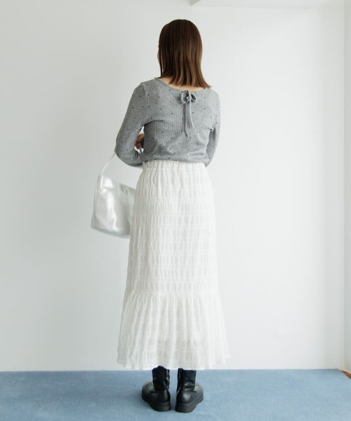 flower（フラワー）の「ハートリブトップ3（Tシャツ/カットソー・レディース・ピンク/グレー/アイボリー・FREE）」の14枚目の写真