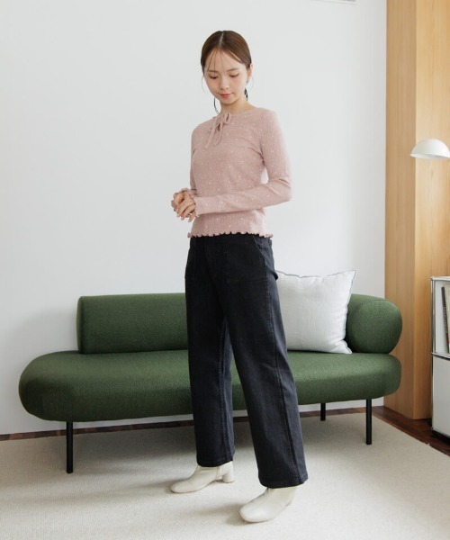 flower（フラワー）の「ハートリブトップ3（Tシャツ/カットソー・レディース・ピンク/グレー/アイボリー・FREE）」の17枚目の写真