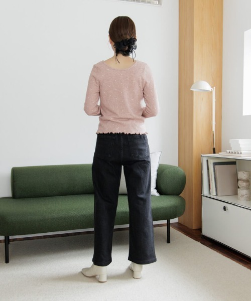 flower（フラワー）の「ハートリブトップ3（Tシャツ/カットソー・レディース・ピンク/グレー/アイボリー・FREE）」の18枚目の写真