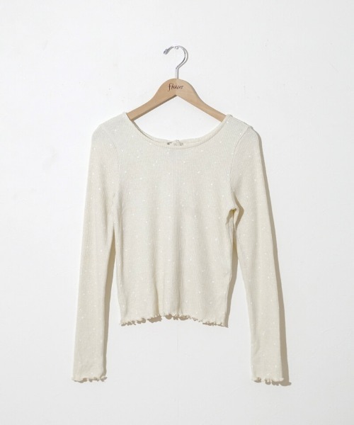 flower（フラワー）の「ハートリブトップ3（Tシャツ/カットソー・レディース・ピンク/グレー/アイボリー・FREE）」の20枚目の写真