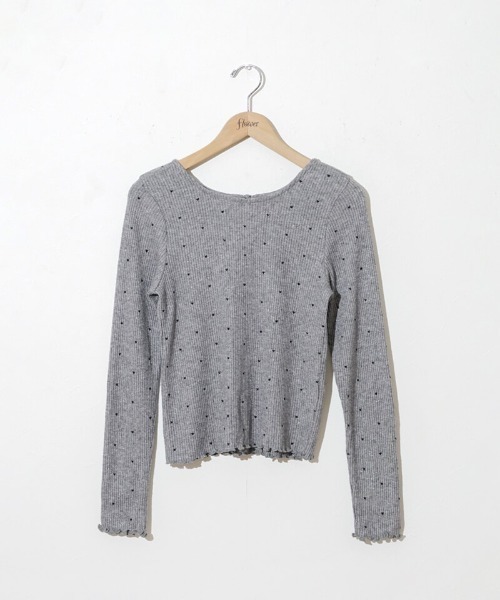 flower（フラワー）の「ハートリブトップ3（Tシャツ/カットソー・レディース・ピンク/グレー/アイボリー・FREE）」の21枚目の写真