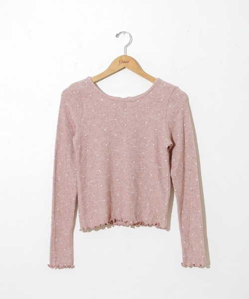 flower（フラワー）の「ハートリブトップ3（Tシャツ/カットソー・レディース・ピンク/グレー/アイボリー・FREE）」の22枚目の写真