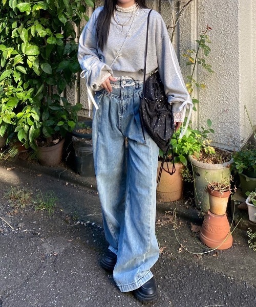 nemne store（ネンネストア）の「【Seoup】アソートリボン付きスウェット（スウェット・レディース・ブラック/ブラウン/オートミール/ブラック系その他/杢グレー/ホワイト系/ネイビー/ピンク系・SMALL/MEDIUM）」の13枚目の写真