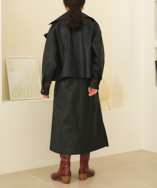 Sirin（シリン）の「エコレザーイレヘムスカート【2サイズ展開】（スカート・レディース・ブラック/グレー・X-SMALL/SMALL）」の11枚目の写真