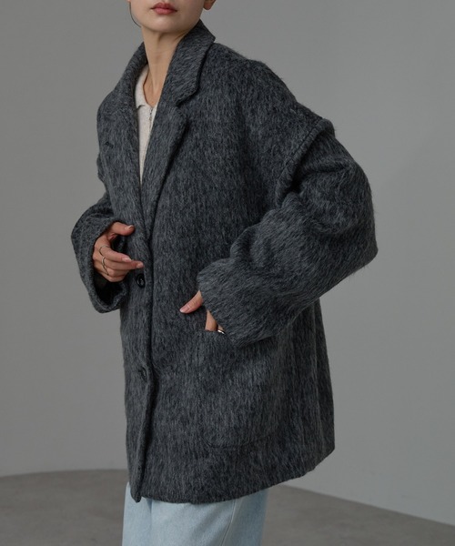 新品 2024AW Simplicite シャギードロップチェスターコート 新品 2024AW Simplicite シャギードロップチェスターコート