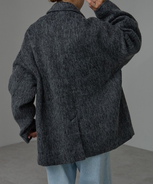 r.（アールドット）の「シャギー　コート（チェスターコート・レディース・グレー/ブラック・FREE）」の22枚目の写真