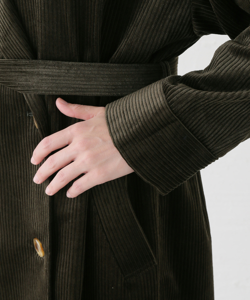 Spick & Span グリーン ロングコート Spick & Span（スピックアンドスパン）の「コーデュロイロング