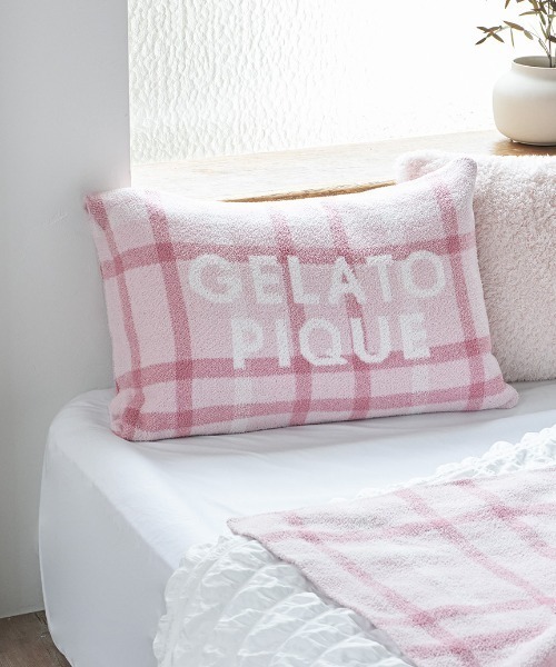 gelato pique Sleep(ジェラートピケスリープ)の「【Sleep】【ONLINE限定】チェック柄ジャガードピローケース(寝具・レディース・ブルー/ピンク・FREE)」の1枚目の写真