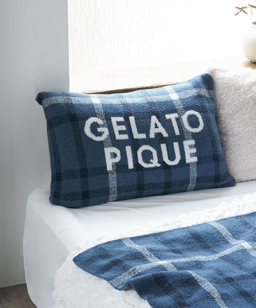 gelato pique Sleep(ジェラートピケスリープ)の「【Sleep】【ONLINE限定】チェック柄ジャガードピローケース(寝具・レディース・ブルー/ピンク・FREE)」の2枚目の写真