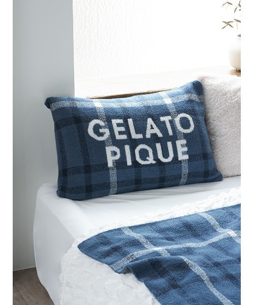gelato pique Sleep(ジェラートピケスリープ)の「【Sleep】【ONLINE限定】チェック柄ジャガードピローケース(寝具・レディース・ブルー/ピンク・FREE)」の3枚目の写真