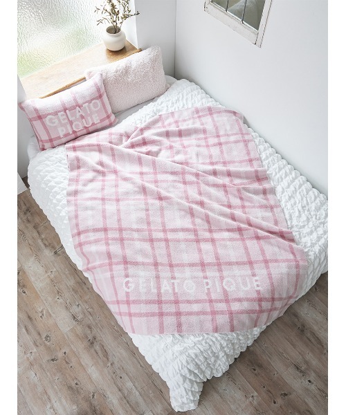 gelato pique Sleep(ジェラートピケスリープ)の「【Sleep】【ONLINE限定】チェック柄ジャガードピローケース(寝具・レディース・ブルー/ピンク・FREE)」の6枚目の写真