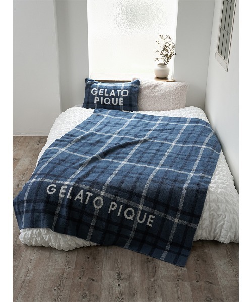 gelato pique Sleep(ジェラートピケスリープ)の「【Sleep】【ONLINE限定】チェック柄ジャガードピローケース(寝具・レディース・ブルー/ピンク・FREE)」の8枚目の写真