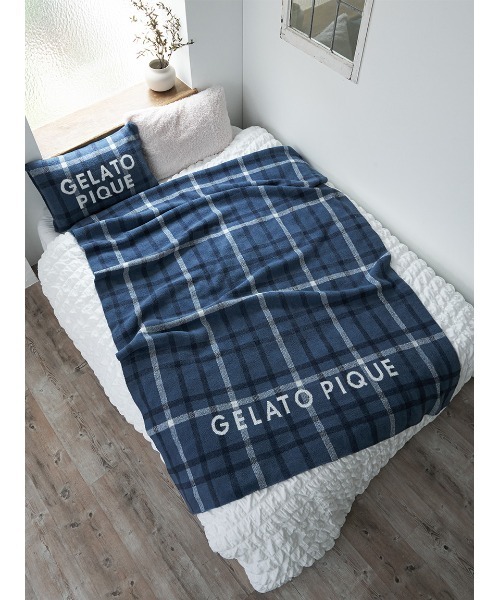 gelato pique Sleep(ジェラートピケスリープ)の「【Sleep】【ONLINE限定】チェック柄ジャガードピローケース(寝具・レディース・ブルー/ピンク・FREE)」の9枚目の写真