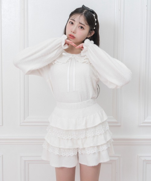 【セール】チュールレースフリルショートパンツ(その他パンツ)|Honey Cinnamon(ハニーシナモン) 【セール】チュールレースフリルショートパンツ(その他パンツ)|Honey Cinnamon(ハニーシナモン)