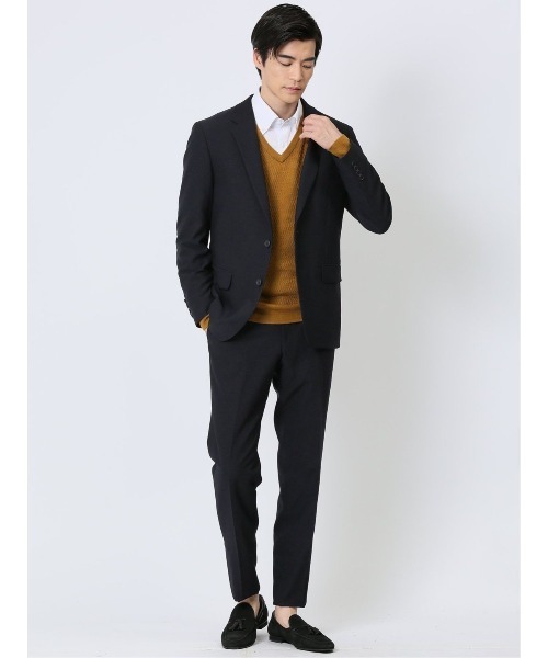 【セール】タカキュー Woolen Tec On スリムフィット ストレッチ ウォッシャブル ノータックパンツ 組織紺(セットアップ可能)(スーツパンツ)|TAKA-Q(タカキュー) 【セール】タカキュー Woolen Tec On スリムフィット ストレッチ ウォッシャブル ノータックパンツ 組織紺(セットアップ可能)(スーツパンツ)|TAKA-Q(タカキュー)